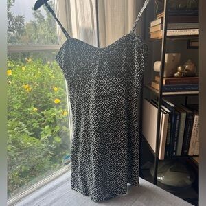 Free People Black and White Lace Detail Top